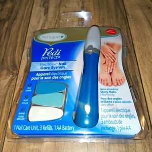Amope Pedi Perfect Electronic Nail Care System Includes 3 Refills & Battery NEW